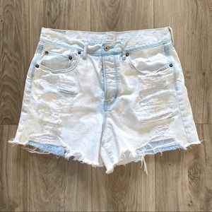 American Eagle High Waisted Distressed Denim Shorts
